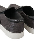 Dolce & Gabbana Elegant Gray Caiman Leather Loafers