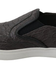 Dolce & Gabbana Elegant Gray Caiman Leather Loafers