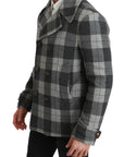 Dolce & Gabbana Elegant Gray Check Double Breasted Coat