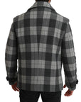 Dolce & Gabbana Elegant Gray Check Double Breasted Coat