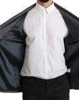 Dolce & Gabbana Elegant Navy Silk Double Breasted Coat