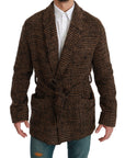 Dolce & Gabbana Elegant Brown Alpaca Blend Belted Cape Jacket