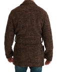 Dolce & Gabbana Elegant Brown Alpaca Blend Belted Cape Jacket