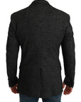 Dolce & Gabbana Elegant Gray Plaid Slim Fit Blazer