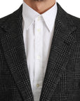 Dolce & Gabbana Elegant Gray Plaid Slim Fit Blazer