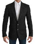 Dolce & Gabbana Elegant Gray Plaid Slim Fit Blazer
