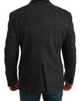 Dolce & Gabbana Elegant Gray Plaid Virgin Wool Blazer