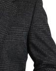 Dolce & Gabbana Elegant Gray Plaid Virgin Wool Blazer