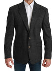 Dolce & Gabbana Elegant Gray Plaid Virgin Wool Blazer