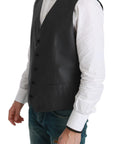 Dolce & Gabbana Elegant Gray Wool Blend Dress Vest