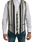 Dolce & Gabbana Stripe Cotton Silk Dress Vest