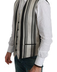 Dolce & Gabbana Stripe Cotton Silk Dress Vest