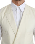 Dolce & Gabbana Elegant Cream Wool Dress Vest