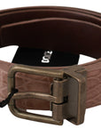 Dolce & Gabbana Elegant Exotic Skin Brushed Gold Buckle Belt