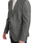 Dolce & Gabbana Elegant Gray Fantasy Pattern Slim Fit Blazer