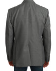 Dolce & Gabbana Elegant Gray Fantasy Pattern Slim Fit Blazer