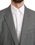 Dolce & Gabbana Elegant Gray Fantasy Pattern Slim Fit Blazer