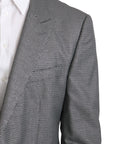 Dolce & Gabbana Elegant Gray Fantasy Pattern Slim Fit Blazer