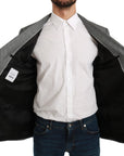 Dolce & Gabbana Elegant Gray Fantasy Pattern Slim Fit Blazer
