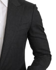 Dolce & Gabbana Elegant Gray Slim Fit Formal Blazer