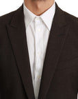 Dolce & Gabbana Elegant Brown Virgin Wool Martini Blazer