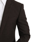 Dolce & Gabbana Elegant Brown Virgin Wool Martini Blazer