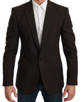 Dolce & Gabbana Elegant Brown Virgin Wool Martini Blazer