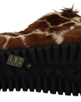 Dolce & Gabbana Elegant Giraffe Pattern Slides for Sophisticated Comfort