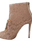 Dolce & Gabbana Elegant Lace Stilettos with Crystal Accents