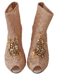 Dolce & Gabbana Elegant Lace Stilettos with Crystal Accents
