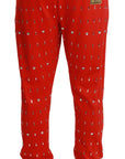 Dolce & Gabbana Chic Red Piggy Bank Print Sweatpants