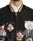 Dolce & Gabbana Multicolor Motive Bomber Style Jacket