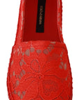 Dolce & Gabbana Red Viscose Espadrilles Flat Shoes
