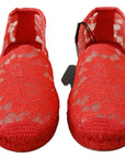 Dolce & Gabbana Red Viscose Espadrilles Flat Shoes