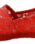 Dolce & Gabbana Red Viscose Espadrilles Flat Shoes