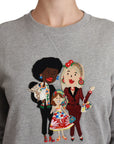 Dolce & Gabbana Elegant Multicolor Embroidered Crew-neck Sweater