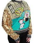 Dolce & Gabbana Chic Multicolor Motive Sequined Sweater