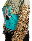 Dolce & Gabbana Chic Multicolor Motive Sequined Sweater