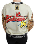 Dolce & Gabbana Chic Multicolor Motive Sequined Sweater
