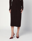 Victoria Beckham Victoria Beckham Brown midi skirt in wool blend