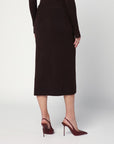 Victoria Beckham Victoria Beckham Brown midi skirt in wool blend