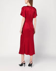 Victoria Beckham Victoria Beckham Fuchsia pink midi dress with gathered waist