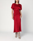 Victoria Beckham Victoria Beckham Fuchsia pink midi dress with gathered waist