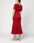 Victoria Beckham Victoria Beckham Fuchsia pink midi dress with gathered waist