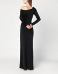 Victoria Beckham Victoria Beckham Long black dress in viscose jersey