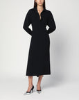 Victoria Beckham Victoria Beckham Black satin shirt dress midi