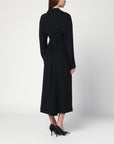 Victoria Beckham Victoria Beckham Black satin shirt dress midi