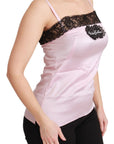 Dolce & Gabbana Elegant Silk Lace Detail Tank Top