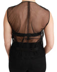 Dolce & Gabbana Elegant Floral Black Silk Blend Vest