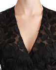 Dolce & Gabbana Elegant Floral Black Silk Blend Vest